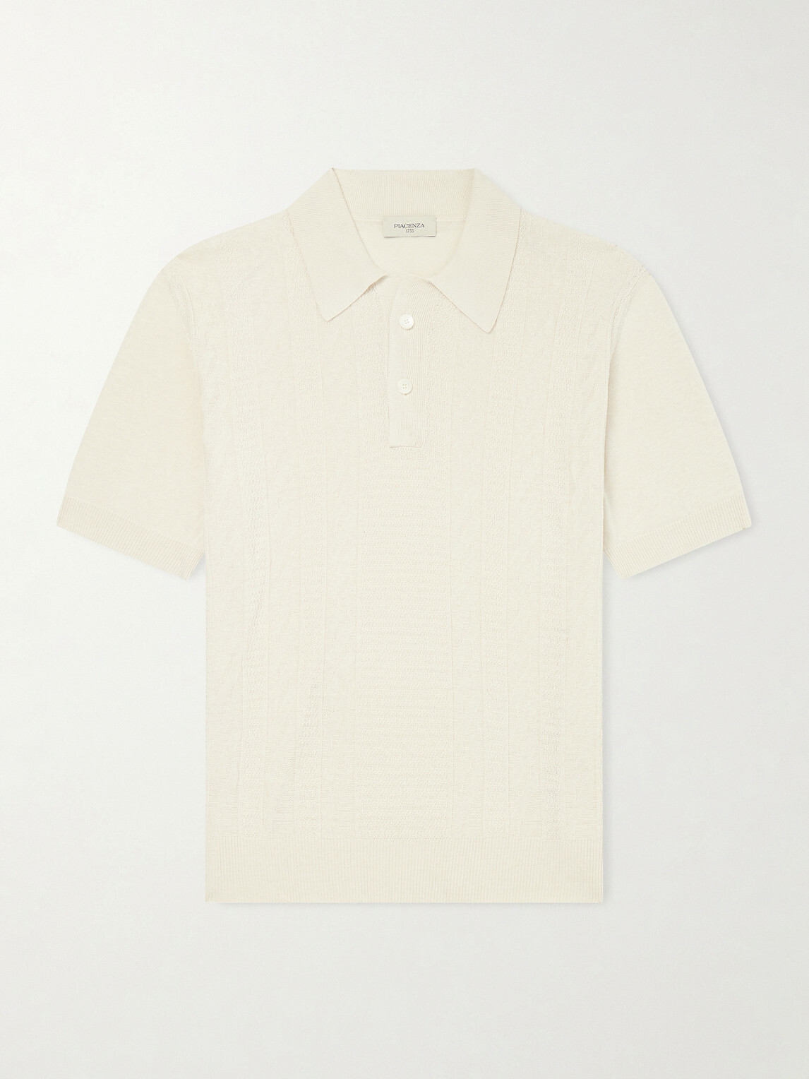 PIACENZA 1733 - Silk and Linen-Blend Polo Shirt - Neutrals