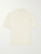 PIACENZA 1733 - Silk and Linen-Blend Polo Shirt - Neutrals