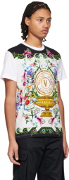 Versace Jeans Couture White V-Emblem Garden T-Shirt