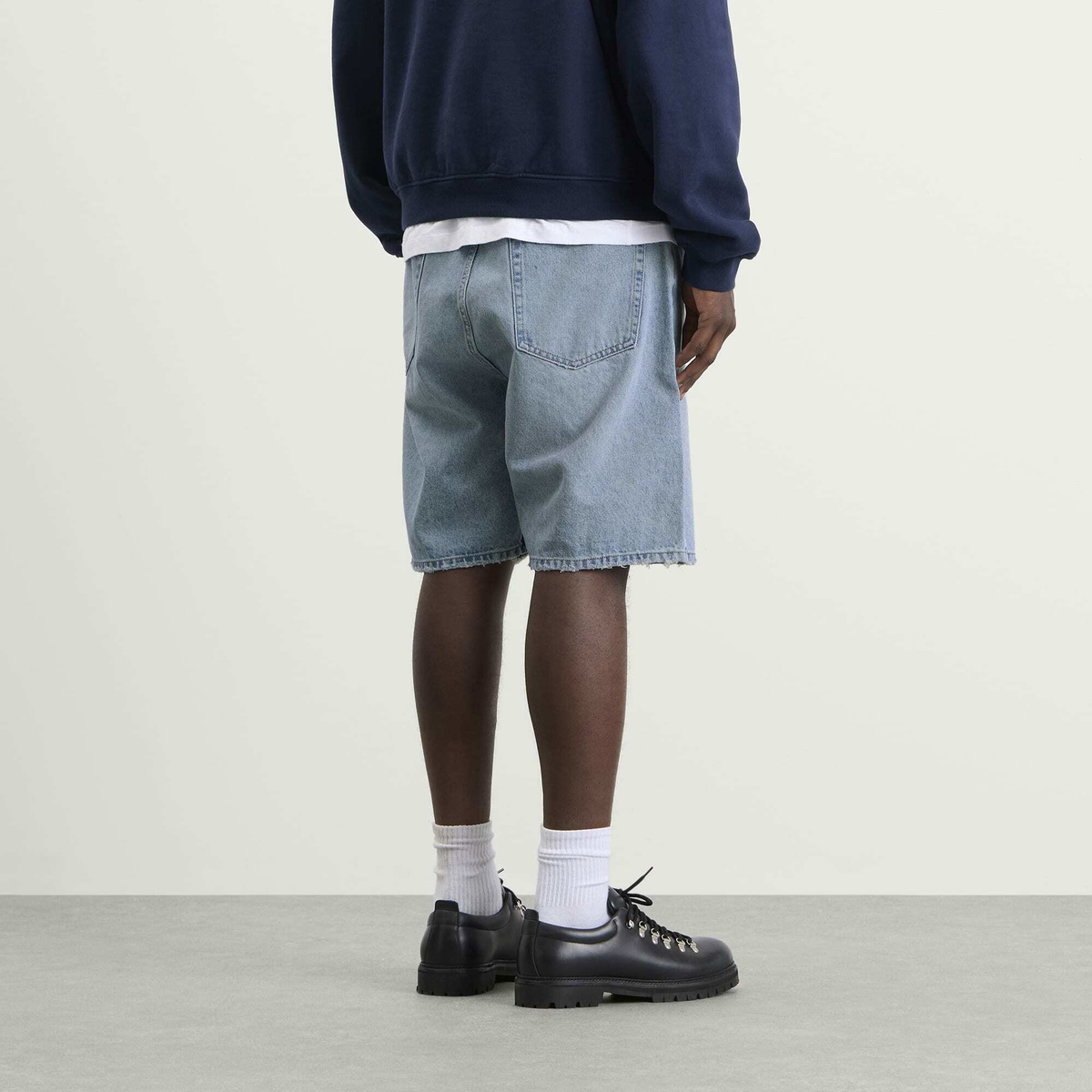 Picante Men's Distressed Denim Short in Thrashed Blue
