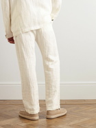 Barena - Straight-Leg Striped Linen Drawstring Trousers - Neutrals