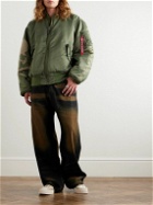 Mastermind World - Alpha Industries MA-1 Reversible Logo-Print Quilted Shell Bomber Jacket - Green