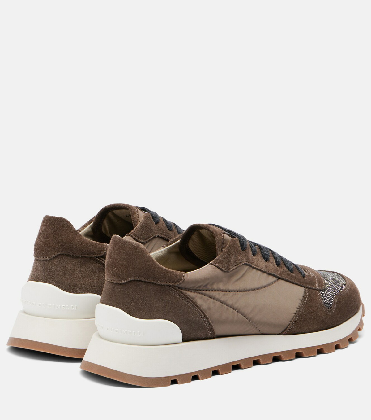 Brunello Cucinelli Monili suede-trimmed sneakers