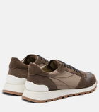 Brunello Cucinelli Monili suede-trimmed sneakers