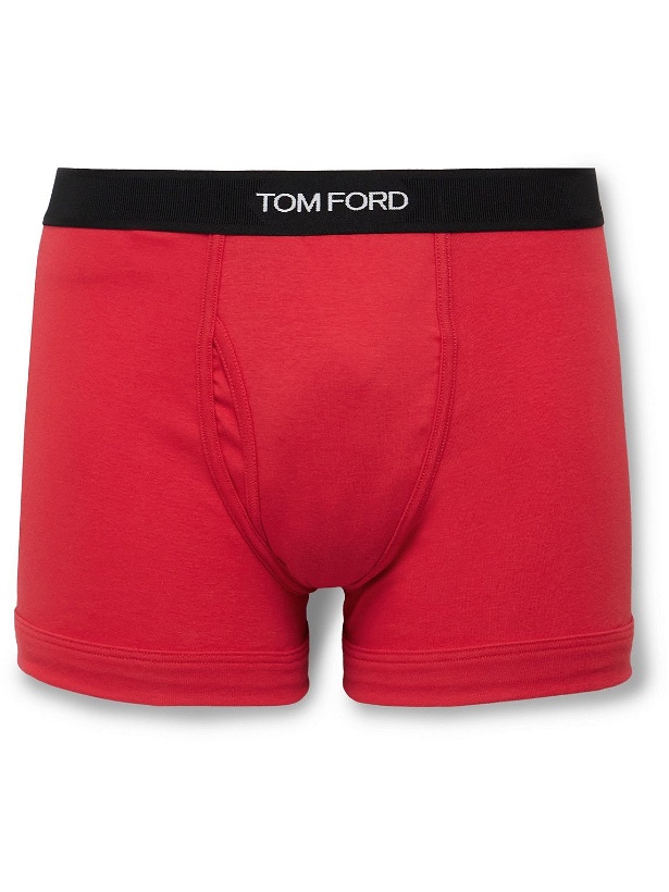 Photo: TOM FORD - Stretch-Cotton Boxer Briefs - Red