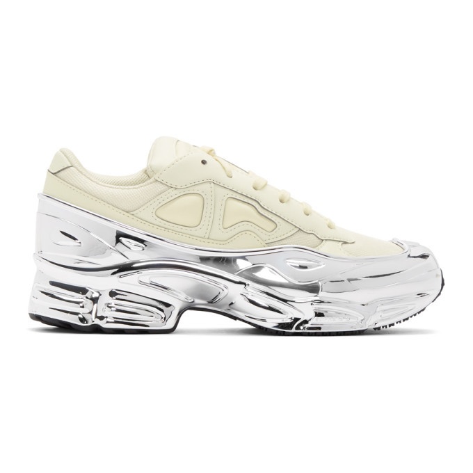 Photo: Raf Simons White and Silver adidas Originals Edition Ozweego Sneakers