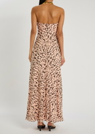 Staud Cassie Tortoise-print Silk Maxi Dress Pink