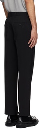 Solid Homme Black Straight-Leg Trousers