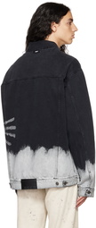 MSGM Black & White Giubbino Denim Jacket