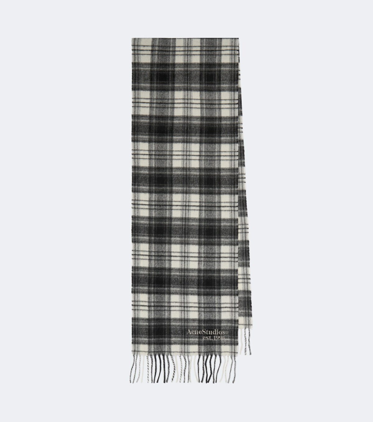 Acne Studios Fringed plaid cashmere and wool scarf