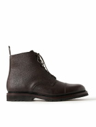 George Cleverley - Taron II Pebble-Grain Leather Derby Boots - Brown