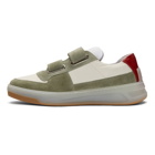Acne Studios Green and Beige Suede Perey Strap Sneakers