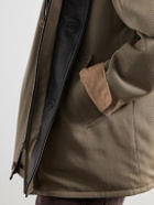 Auralee - Reversible Wool-Twill and Leather Jacket - Neutrals