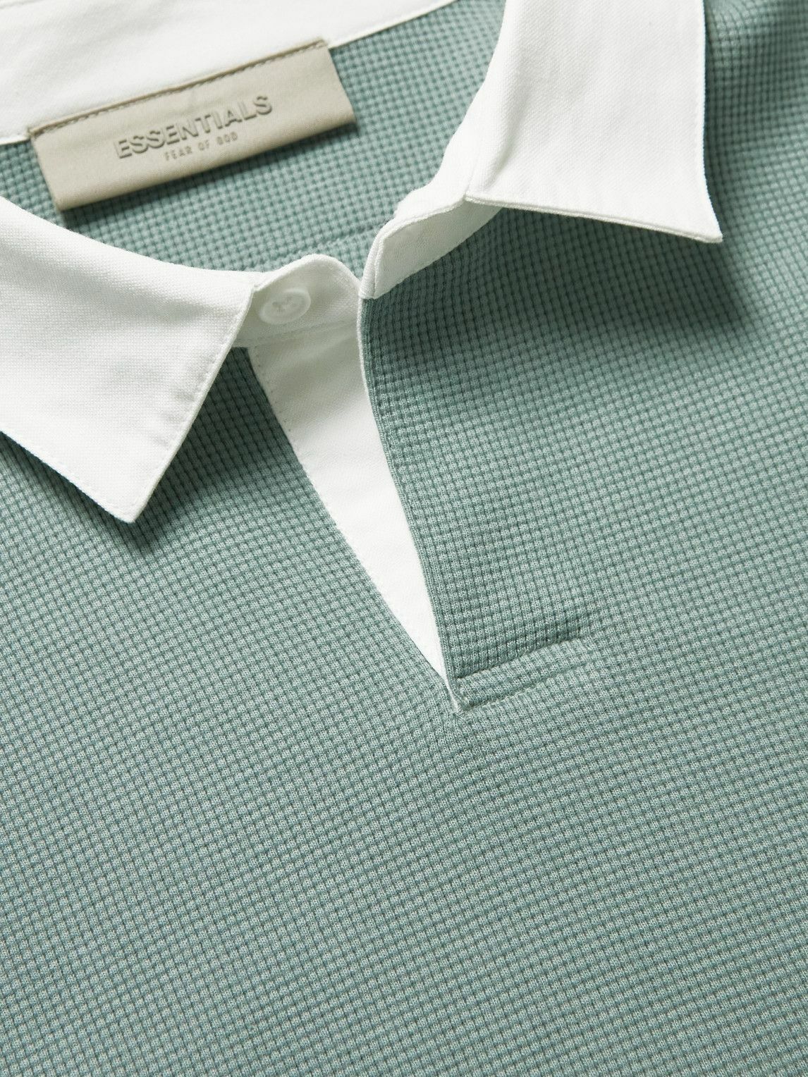 エッセンシャルズ ワッフル ニット ラグビー シャツ POLO ポロシャツ #a