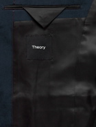 Theory - Morton Suede-Trimmed Cotton-Blend Corduroy Suit Jacket - Blue