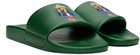 Polo Ralph Lauren Green Polo Bear Slides