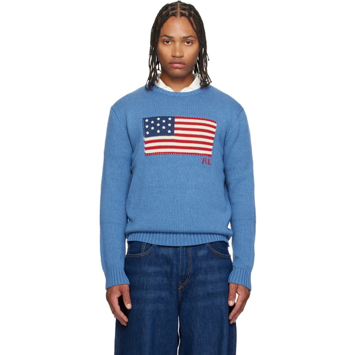 Photo: Polo Ralph Lauren Blue 'The Iconic Flag' Sweater