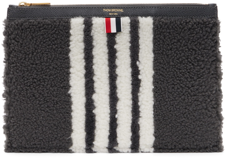 Photo: Thom Browne Gray Small 4-Bar Document Holder