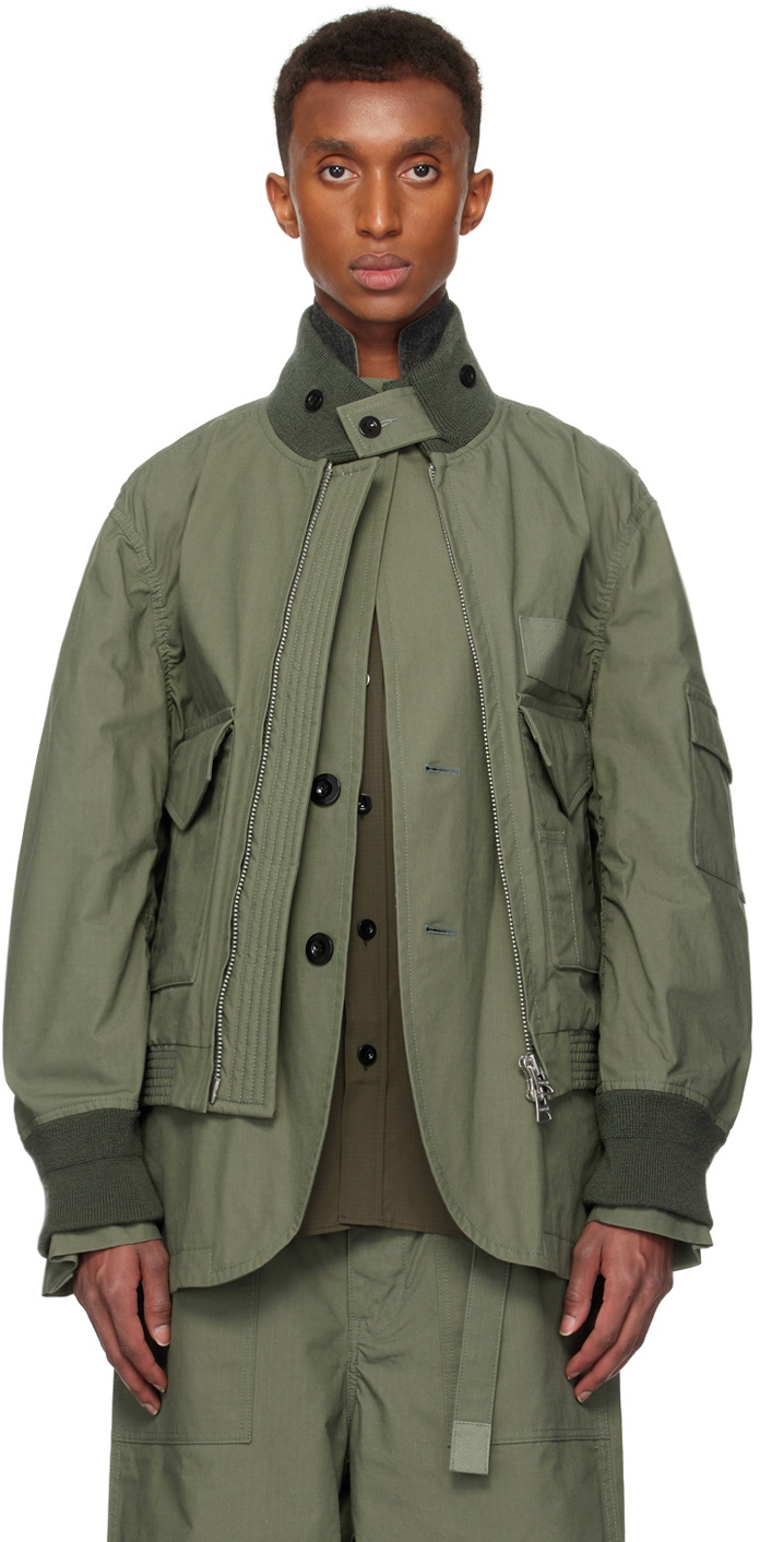 sacai Khaki Ripstop Jacket Sacai