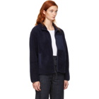 YMC Navy Fleece Pilgrim Zip-Up Jacket