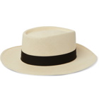 Lock & Co Hatters - Savannah Grosgrain-Trimmed Straw Panama Hat - Brown