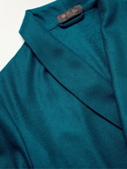 Loro Piana - Stretch Cashmere and Silk-Blend Robe - Blue