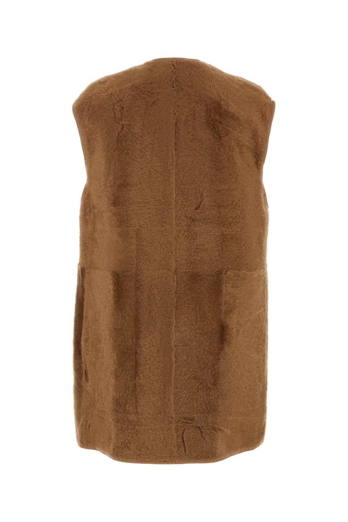 【関税&送料込】Max Mara Caramel Shearling Effige Sleeveless Max Mara Caramel Shearling Effige Sleeveless Coat Max Mara