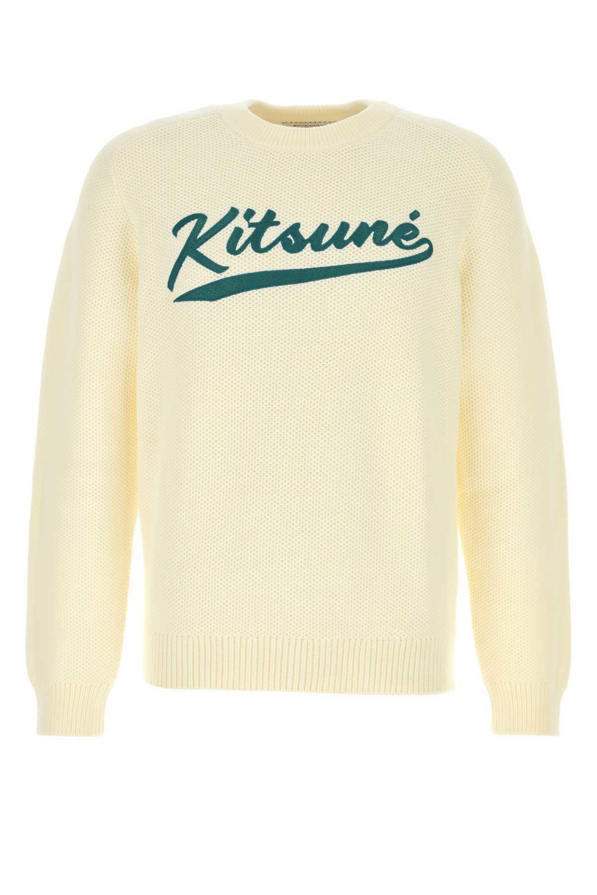 スウェット・トレーナー Maison Kitsune Ivory Cotton Blend Sweater Maison Kitsuné Ivory Cotton Blend Sweater Maison Kitsune
