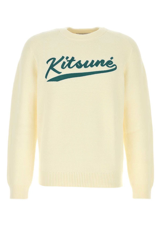 Photo: Maison Kitsuné Ivory Cotton Blend Sweater