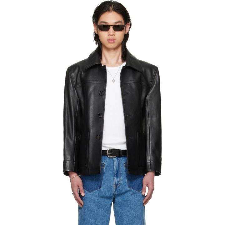 Photo: LU'U DAN BRUCE LEE x LỰU ĐẠN Black Leather Creep Jacket