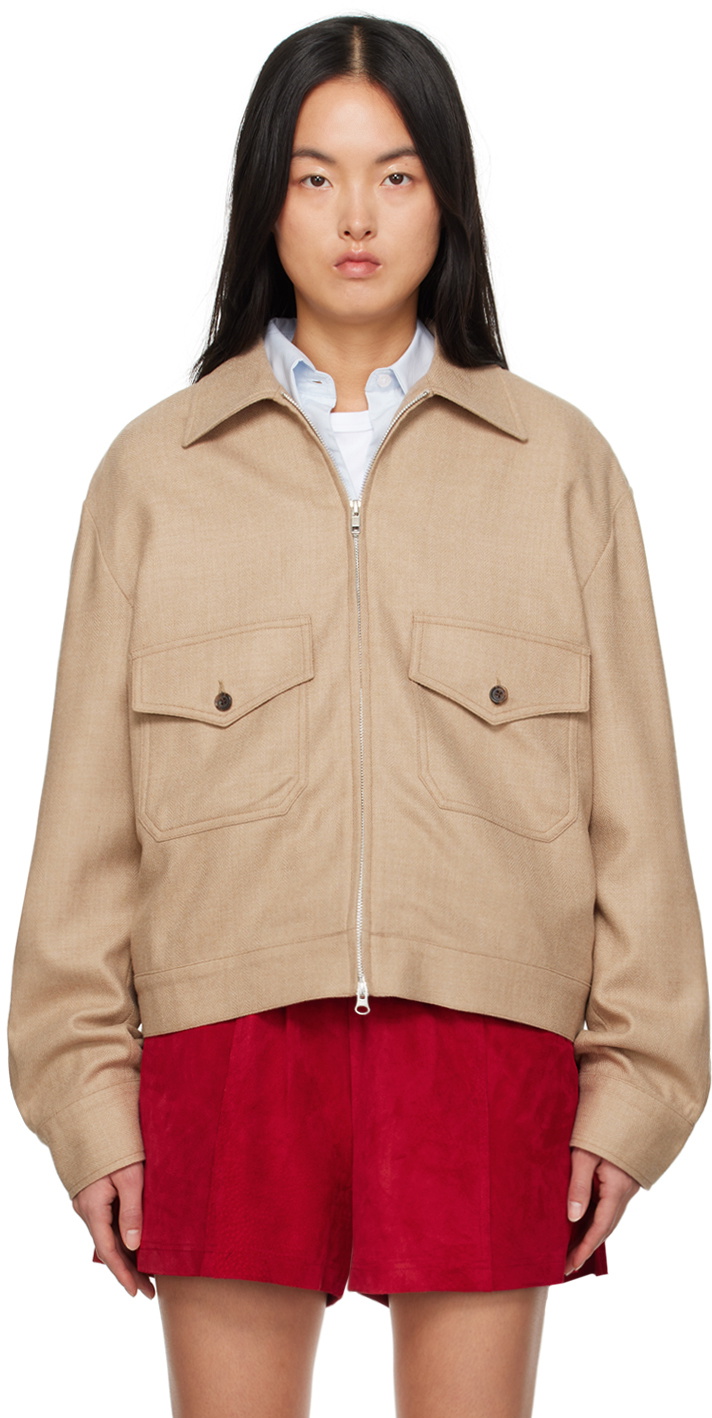 Carter Young Beige Harrington Jacket