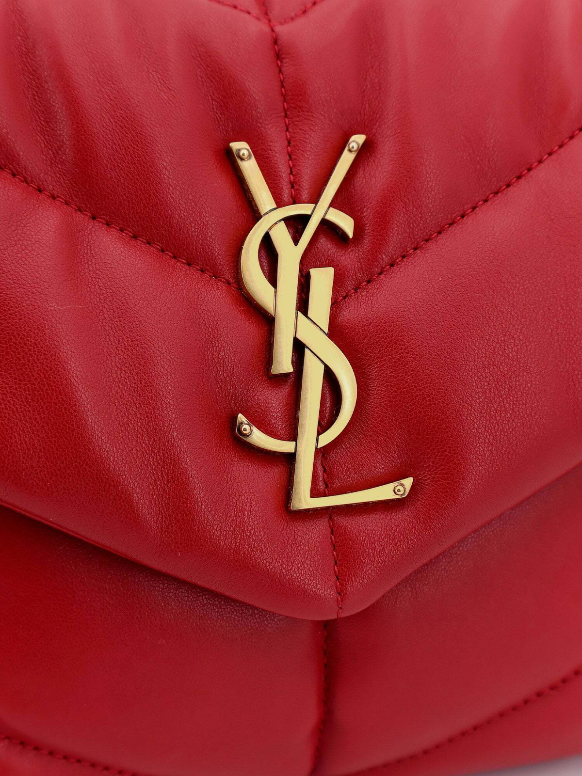 Saint Laurent Loulou Puffer Red Womens Shoulder Bag