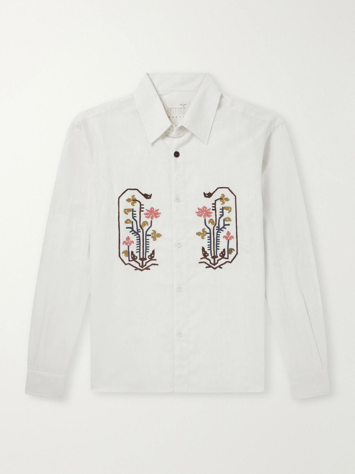 Kardo - Luis Embroidered Cotton Shirt - Neutrals
