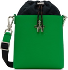 Vivienne Westwood Green Saffiano Drawstring Crossbody Bag