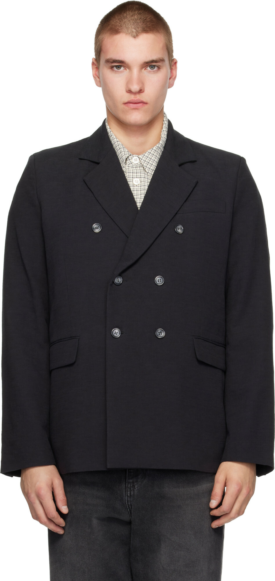 Palmes Black Double-Breasted Blazer