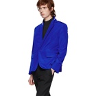 Haider Ackermann Blue Silk Classic Blazer
