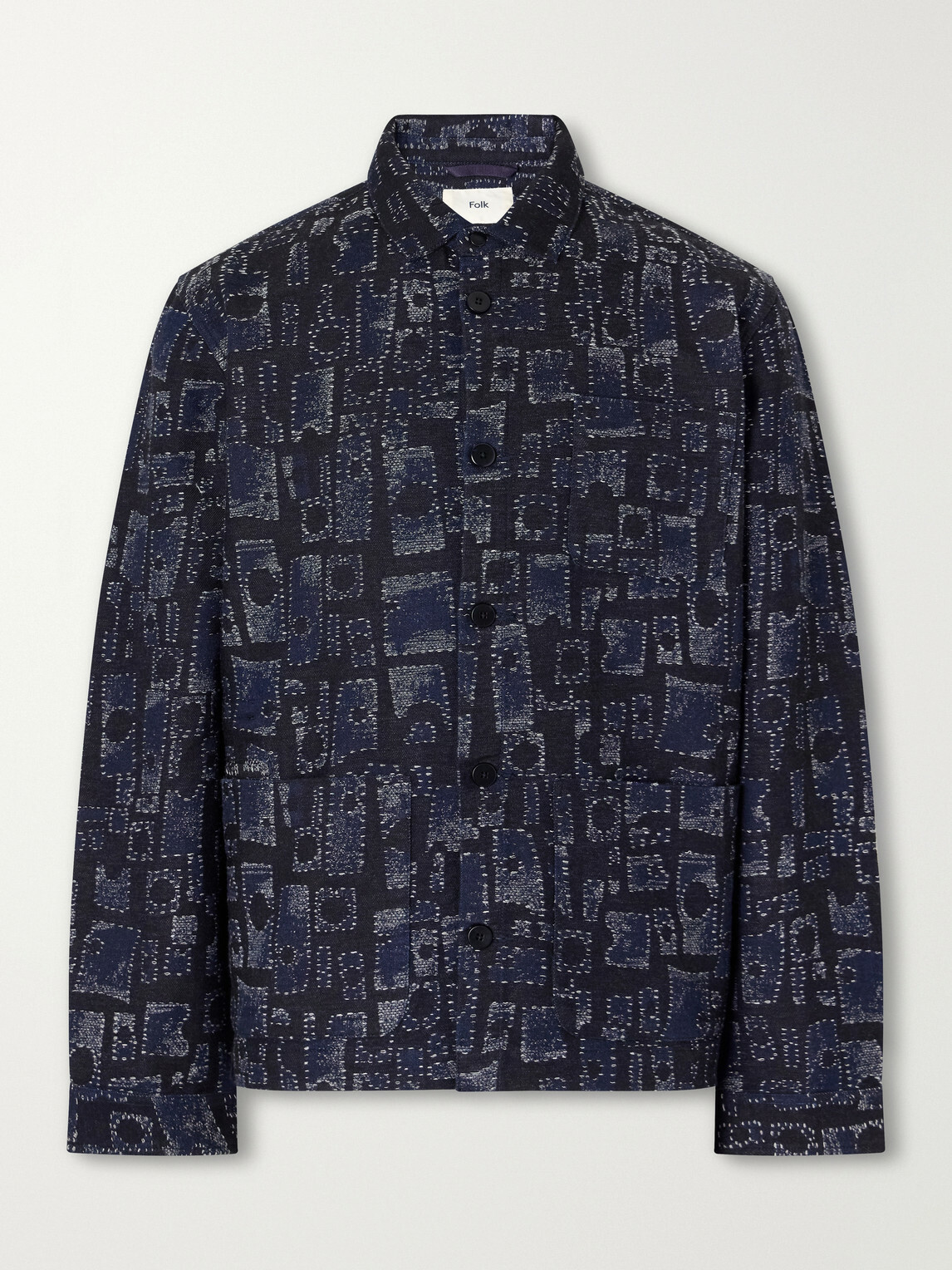 Folk - Assembly Jacquard Cotton-Blend Jacket - Blue