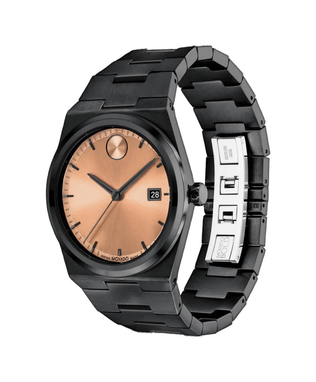 Movado Bold Quest Quartz Rose Gold Sunray Dial Unisex Watch 3601244