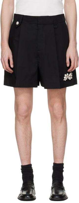 Photo: Simone Rocha Black Tailored Belt Loop Shorts