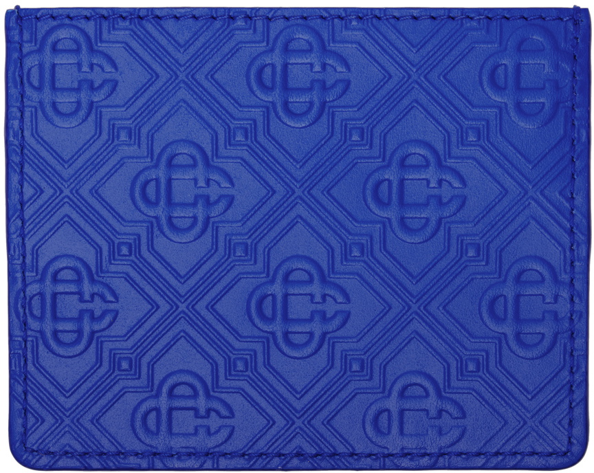 Casablanca Blue Embossed Card Holder Casablanca