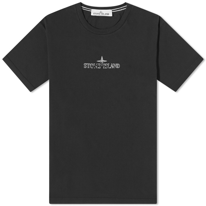 Photo: Stone Island Men's Stamp Centre Logo T-Shirt in Black