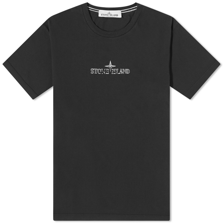 Photo: Stone Island Men's Stamp Centre Logo T-Shirt in Black