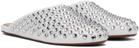 ALAÏA White Strass Lambskin Mules