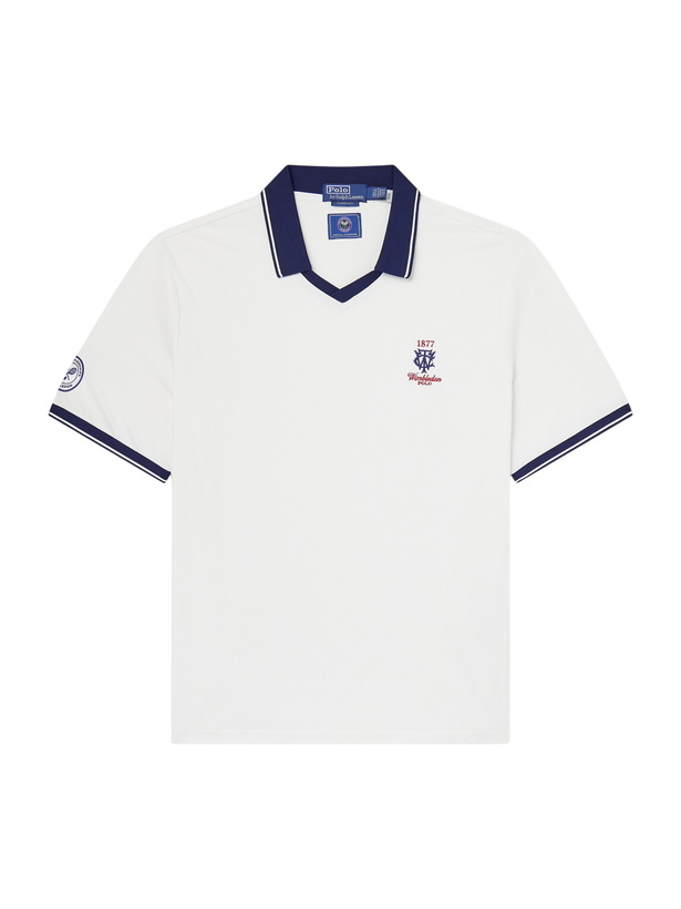 Photo: Polo Ralph Lauren - Wimbledon Logo-Embroidered Piqué Polo Shirt - White