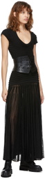 ALAÏA Black Leather Openwork Corset Belt