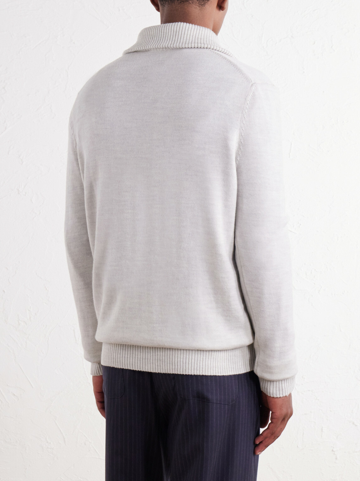Altea - Half-Zip Virgin Wool Sweater - Gray