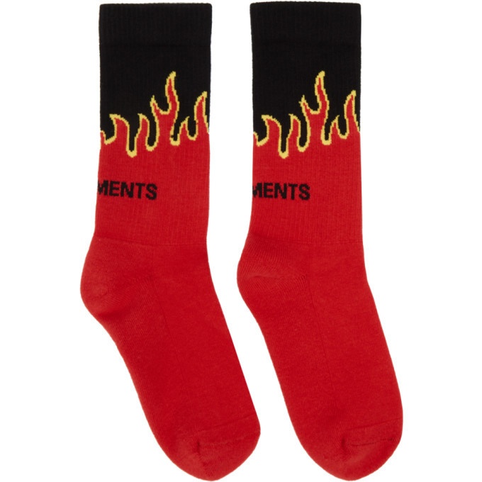 Photo: VETEMENTS Red Reebok Edition Fire Socks