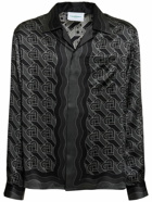 CASABLANCA - Monogram Print Silk Twill Shirt