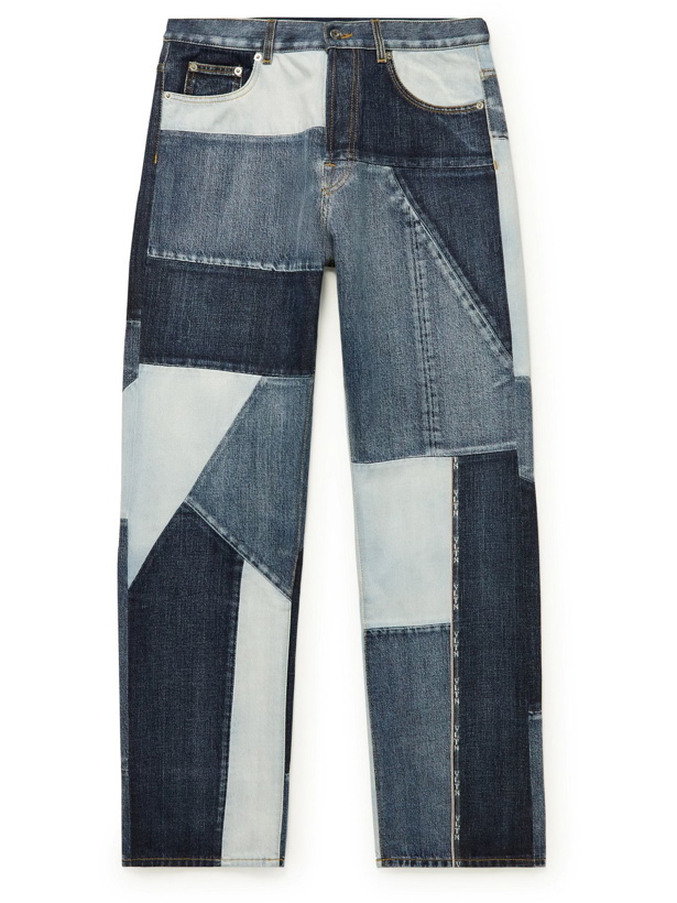 Photo: Valentino - Logo-Print Patchwork Jeans - Blue