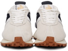 Lanvin Beige & Navy Suede Bumpr Sneakers